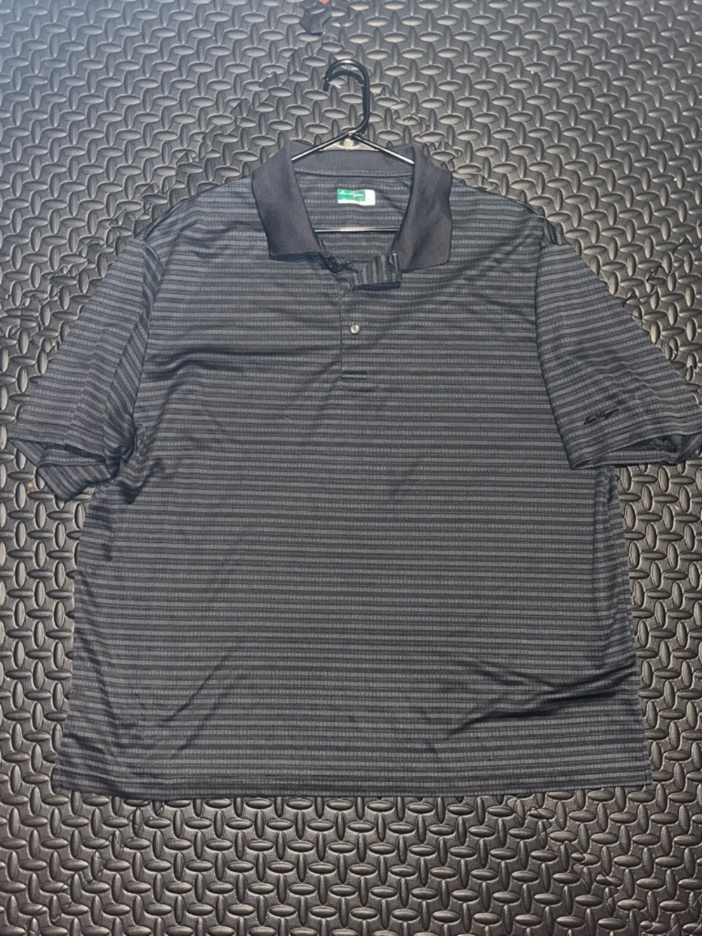 Hogan Men's Black Micro-Striped Polo